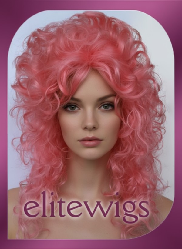 Карнавальный розовый парик 072