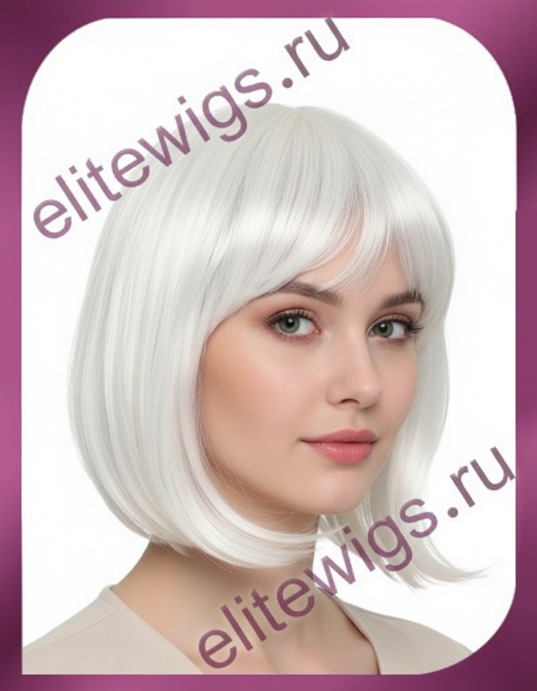 Белый парик каре 8881