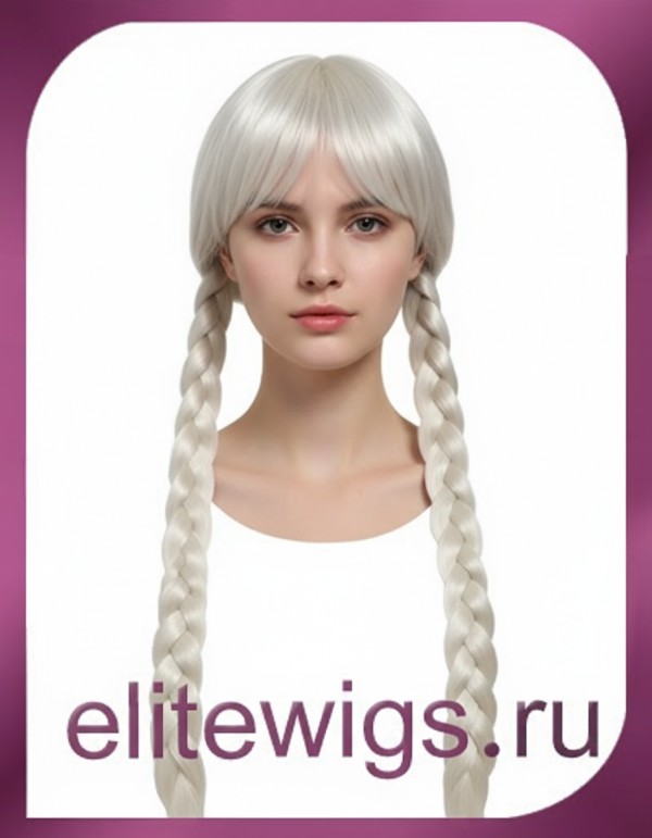 Парик снегурочки с косами Y13
