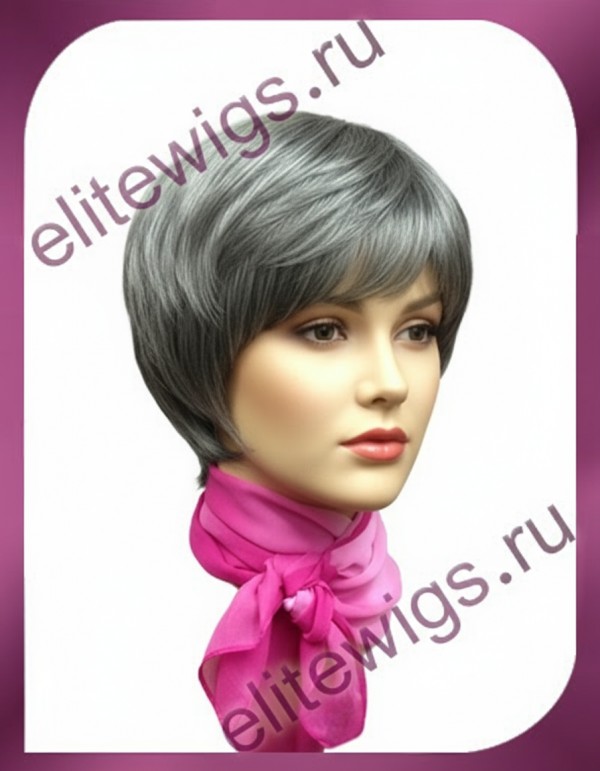 Натуральный седой парик 159