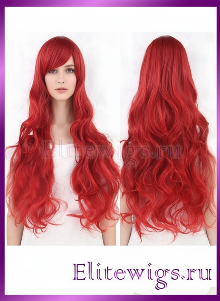 Красный кудрявый парик 77561