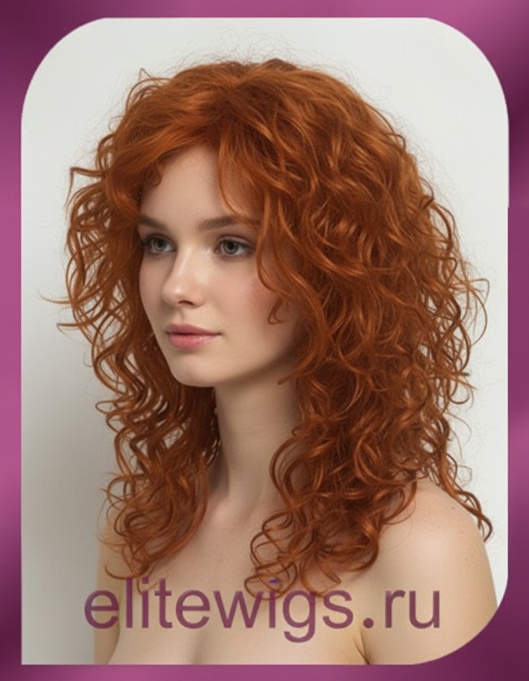 Искусственный рыжий парик 5013