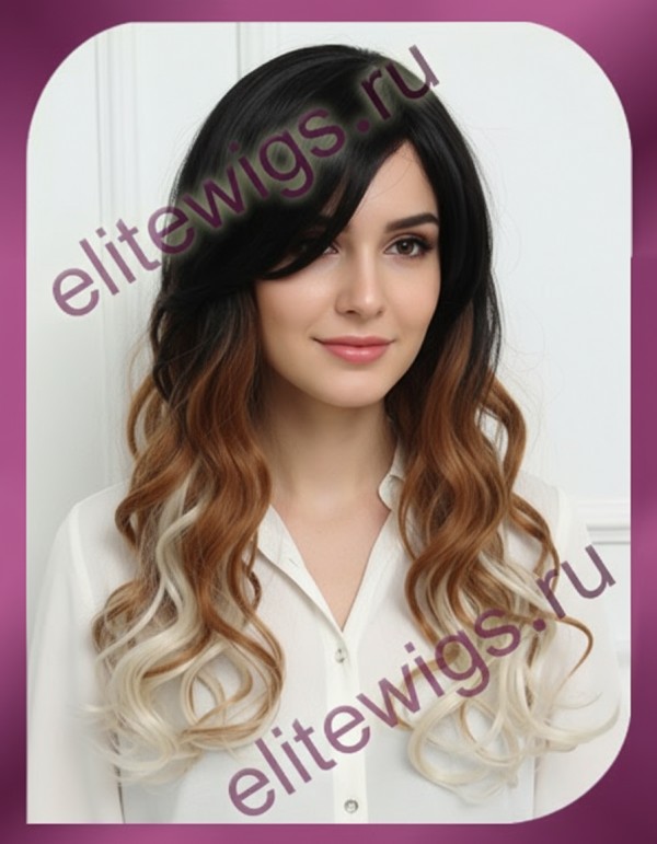 Длинный многоцветный парик E-9849