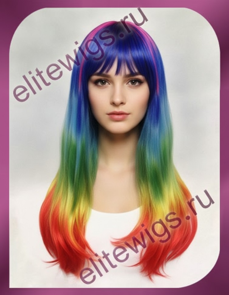 Радужный парик Party Girl